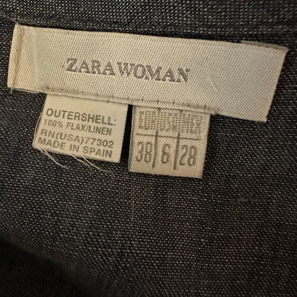 Zara Women Summer Linen Dress, Size 6 - Picture 3 of 5